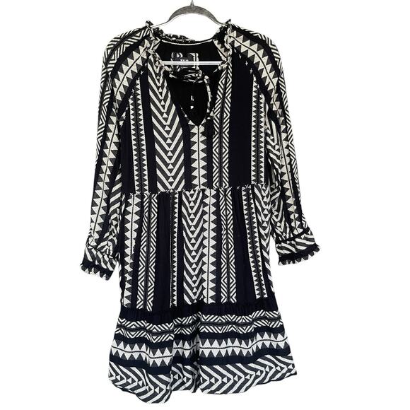 Anthropologie Maeve Dominique Tunic Dress Women Extra Small XS Lined Aztec Boho - Picture 1 of 13